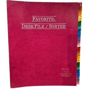 Wilson Jones No. 4C 1-31 Favorite Desk File Sorter Red in Color Monthly Collate